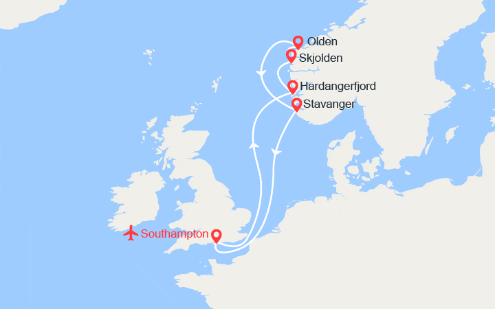 Itinéraire EXCLUSIVITÉ : Fjords de Norvège | Cabine balcon + Vols inclus 