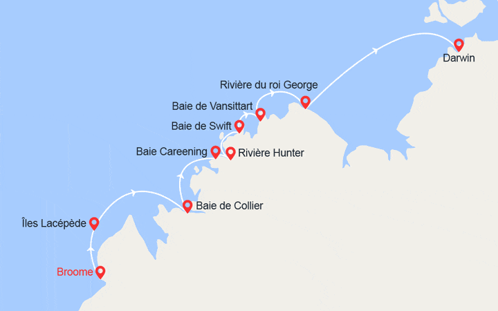 itinéraire croisière Pacifique : EXPÉDITION Le Kimberley emblématique 