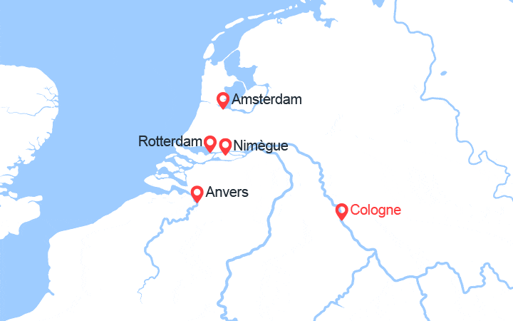 itinéraire croisière Rhin et ses affluents : Expérience des Pays-Bas et de la Belgique 