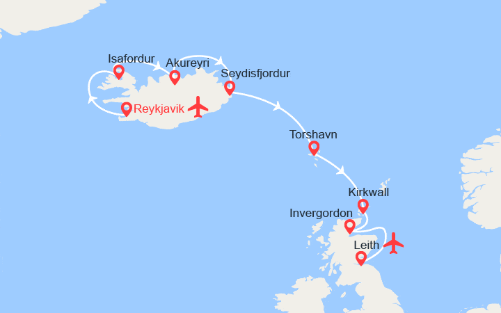 Itinéraire Fabuleuse Islande et légendaire Ecosse 