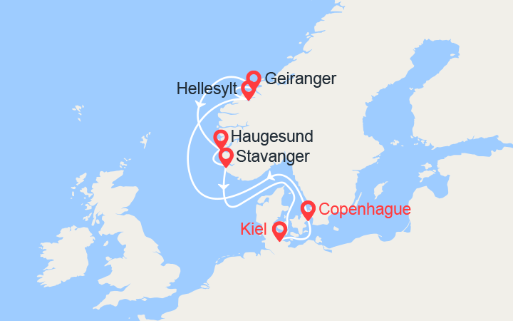 itinéraire croisière Fjords : Fjords de Norvège 