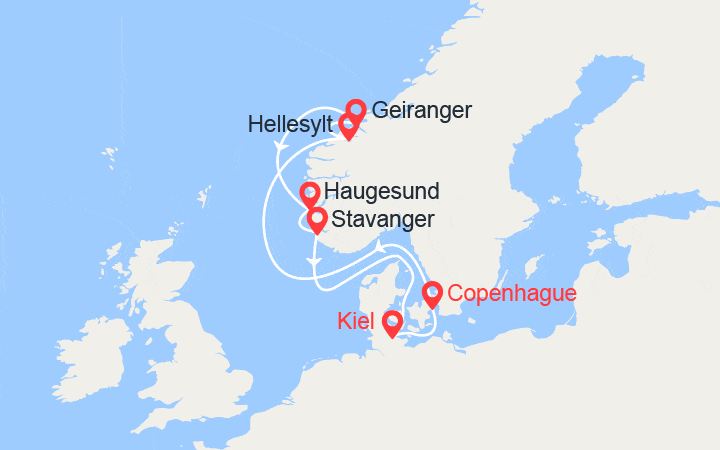 itinéraire croisière Fjords - Fjords : Fjords de Norvège 