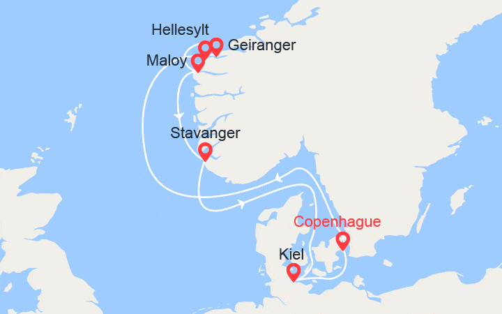 itinéraire croisière Fjords - Fjords : Fjords de Norvège 