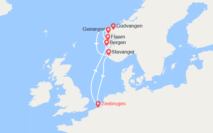 itinéraire croisière Fjords : Fjords de Norvège