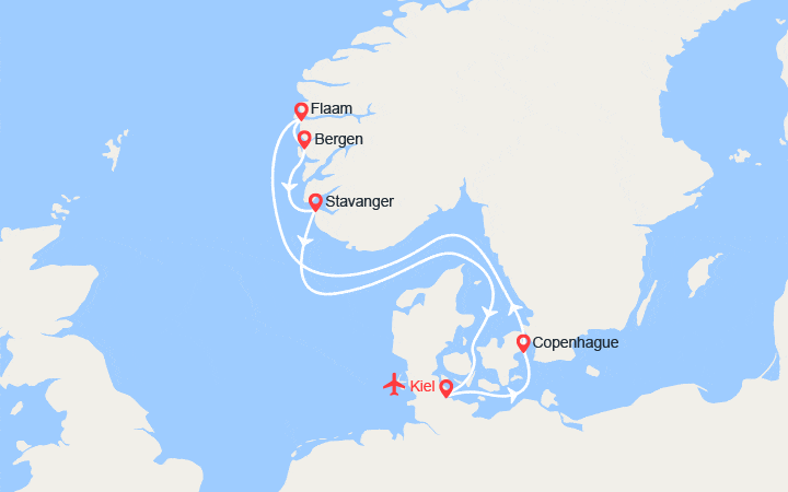 itinéraire croisière Fjords - Fjords : Fjords de Norvège : Flam, Bergen, Stavanger - Vols inclus