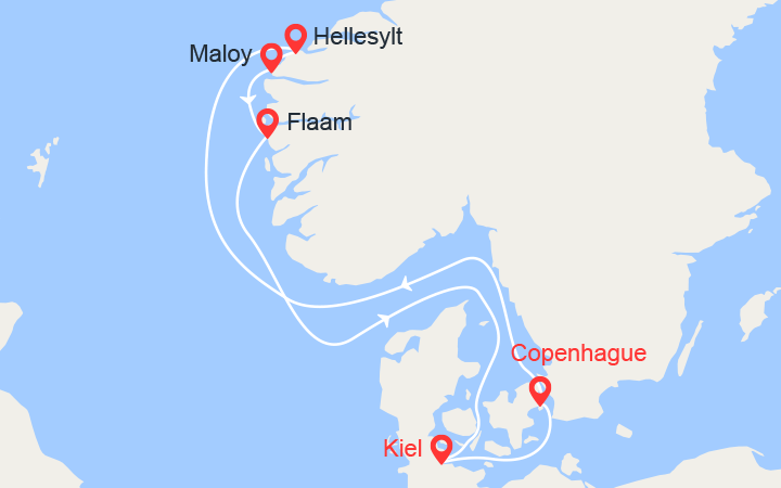 itinéraire croisière Fjords - Fjords : Fjords de Norvège : Hellesylt, Maloy, Flam 