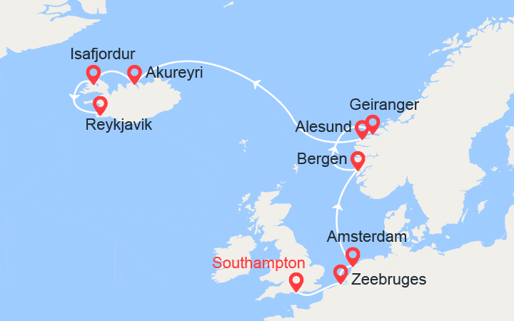 itinéraire croisière Fjords : Fjords et Islande 