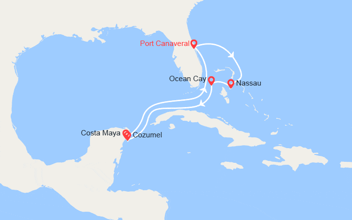 Itinéraire Floride, Bahamas, Mexique 
