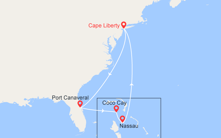 itinéraire croisière Caraïbes et Antilles : Floride et Bahamas
