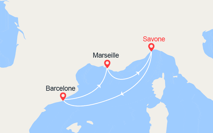 Itinéraire France, Italie, Espagne 