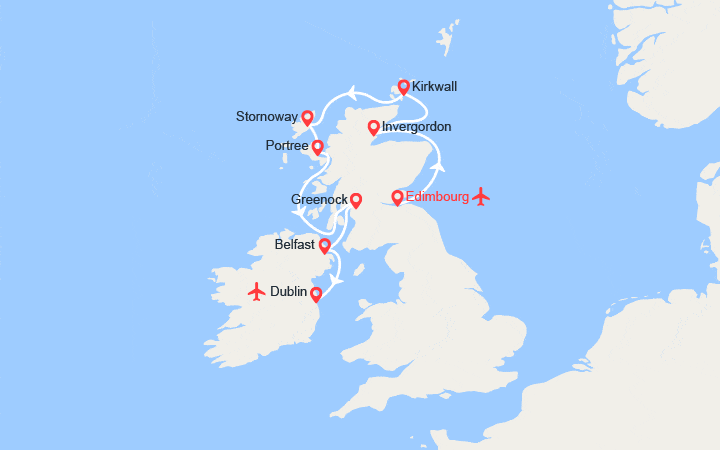 itinéraire croisière Iles Britanniques : Grand tour d'Ecosse