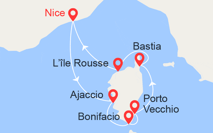 itinéraire croisière Méditerranée : Grand Tour de Corse au départ de Nice (NAO_PP)