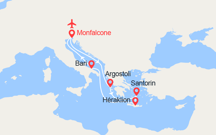 itinéraire croisière Iles grecques : Grèce, Crète II Vols Inclus 