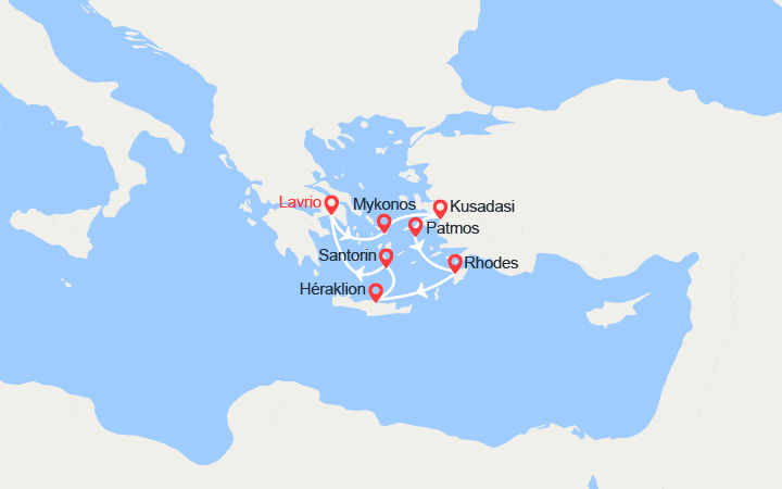 Itinéraire Grèce, îles Grecques, Turquie 