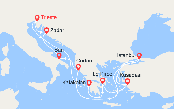 Itinéraire Grèce, Turquie, Croatie 