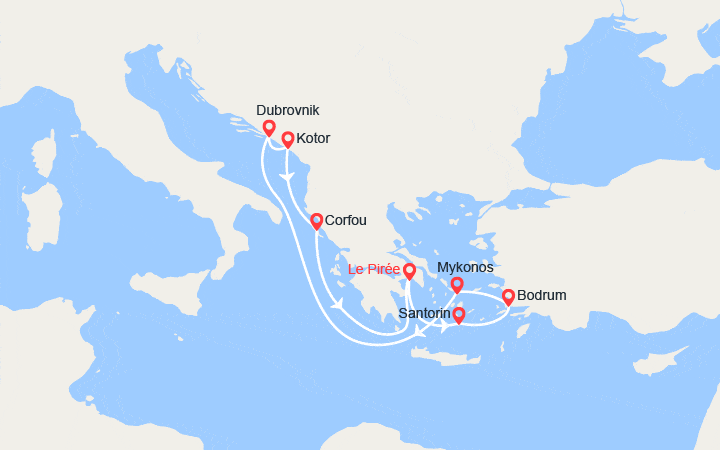 Itinéraire Grèce, Turquie, Croatie, Monténégro 