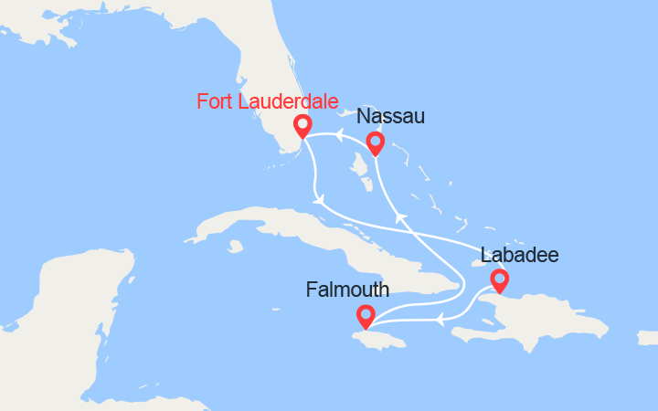 itinéraire croisière Caraïbes et Antilles : Haïti, Jamaïque, Bahamas 