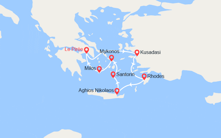 Itinéraire Idyllique Mer Egée : Turquie, Rhodes, Crète, Santorin, Mykonos, Milos 