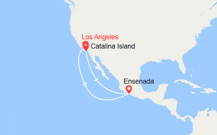 itinéraire croisière Pacifique : Ile Santa Catalina et Ensenada au départ de Los Angeles 