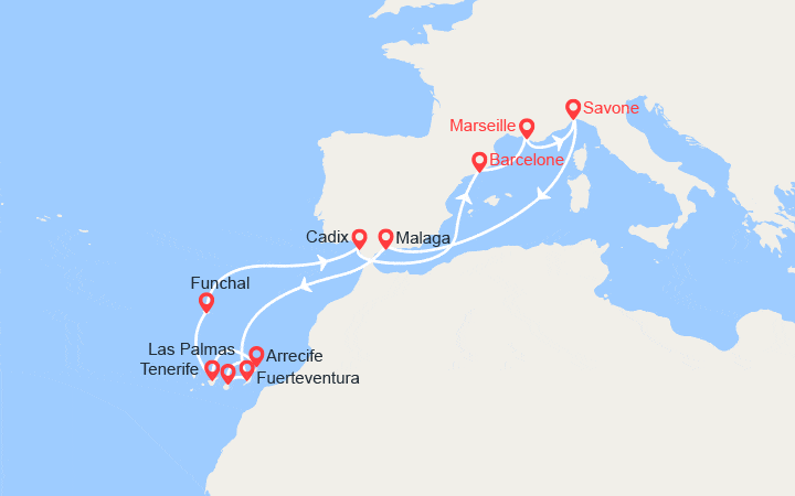 Itinéraire Iles Canaries, Madère 