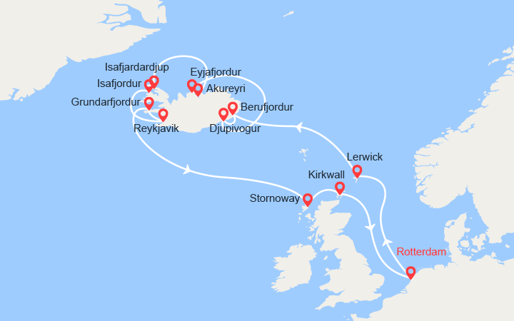 itinéraire croisière Islande - Islande : Iles du nord : Iles Shetland, Islande, Ecosse 
