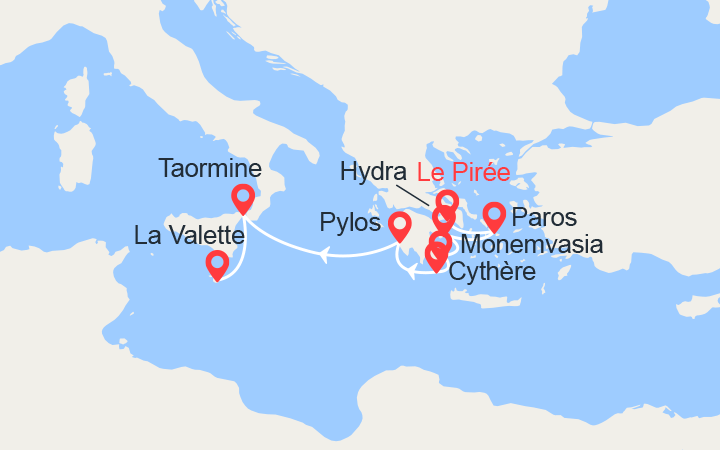 Itinéraire Îles et cités de Méditerranée 