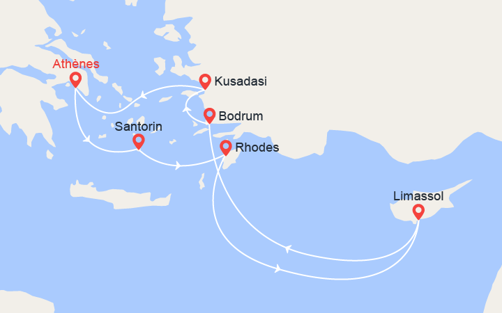 Itinéraire Iles grecques, Chypre, Turquie 