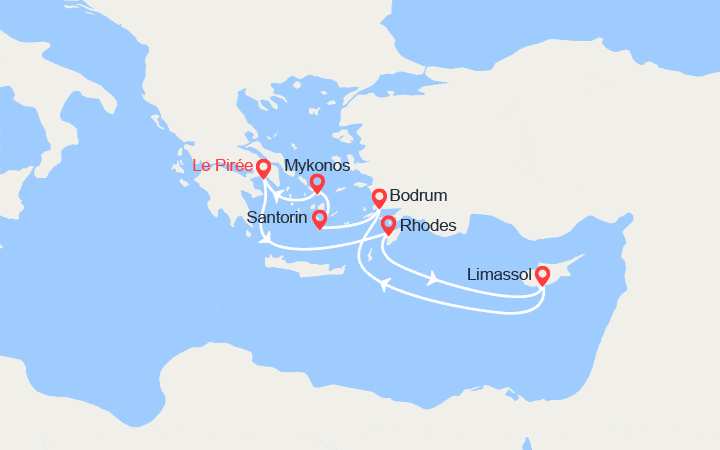 Itinéraire Îles Grecques, Chypre, Turquie 