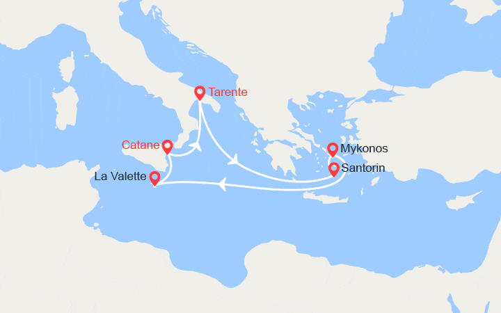 itinéraire croisière Méditerranée Orientale : Iles Grecques, Malte