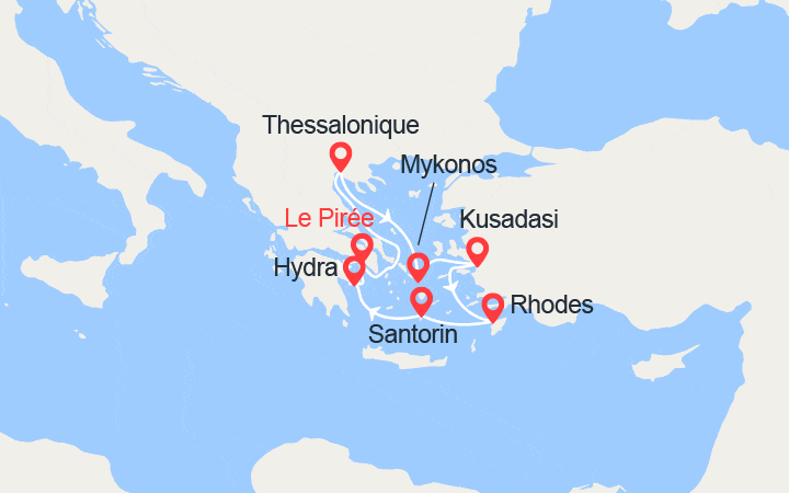 Itinéraire Iles grecques, Turquie  