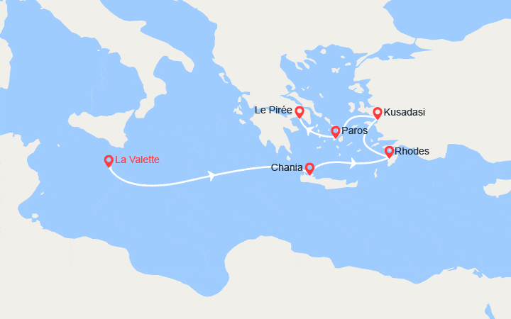 itinéraire croisière Méditerranée Orientale : Îles Grecques au départ de Malte