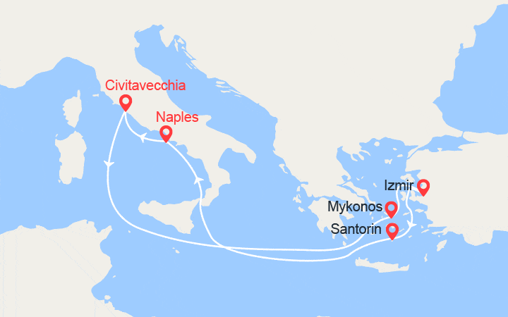 itinéraire croisière Méditerranée Orientale : Iles Grecques et Turquie