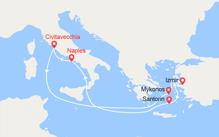 itinéraire croisière Méditerranée Orientale : Iles Grecques et Turquie 