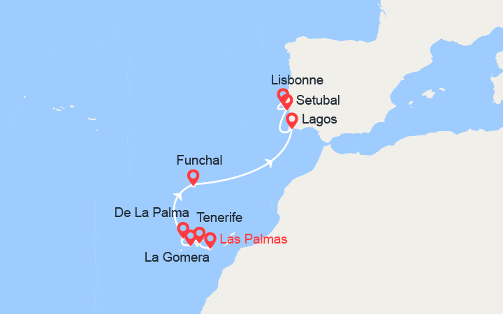 Itinéraire Îles volcaniques et cités historiques de l’Atlantique Nord 