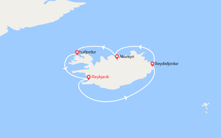 Itinéraire Islande : Reykjavik, Akureyri, Isafjordur 