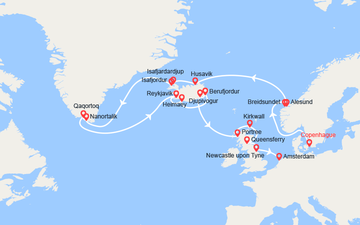 itinéraire croisière Islande : Islande, Groenland, Ecosse 
