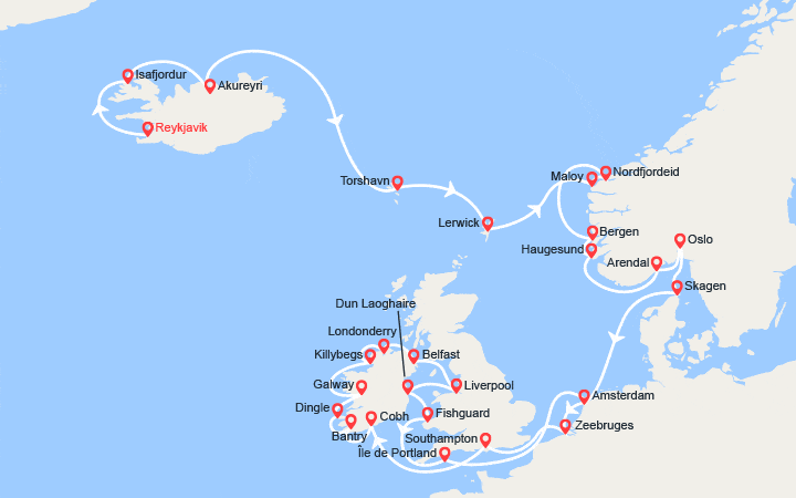 Itinéraire Islande, Norvège, Irlande 