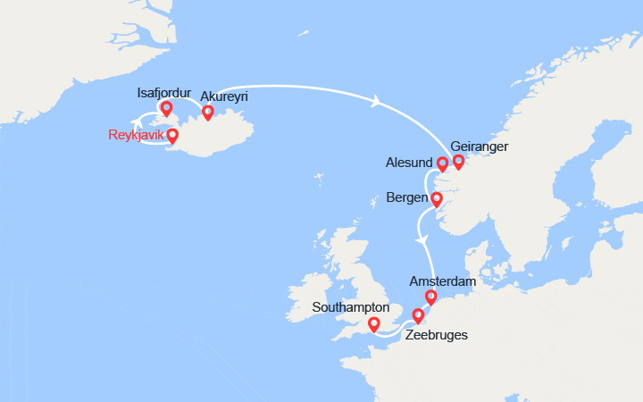 itinéraire croisière Islande - Fjords : Islande et Fjords 