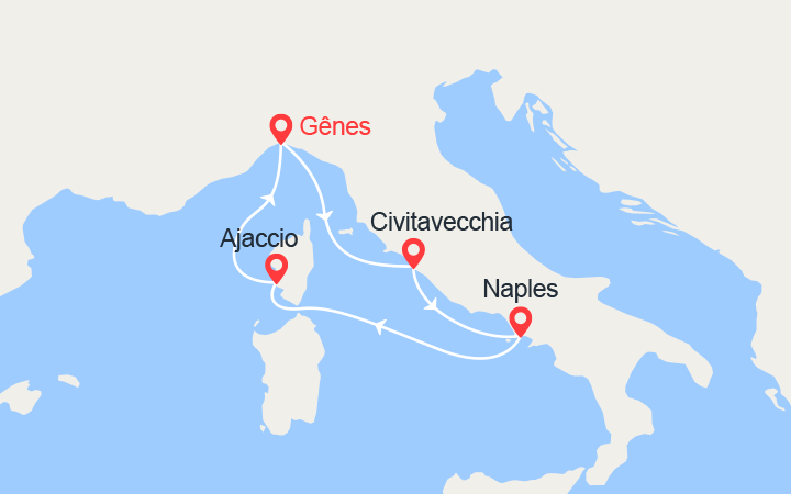 itinéraire croisière Méditerranée : Italie & Corse 