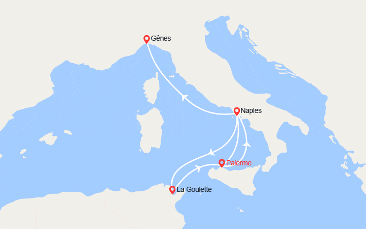 itinéraire croisière Méditerranée Occidentale : Italie : de Palerme à Gênes 