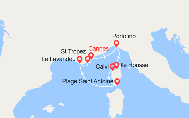 Itinéraire Italie, Corse & Côte d'Azur 