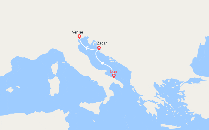 itinéraire croisière Méditerranée Orientale : Italie, Croatie