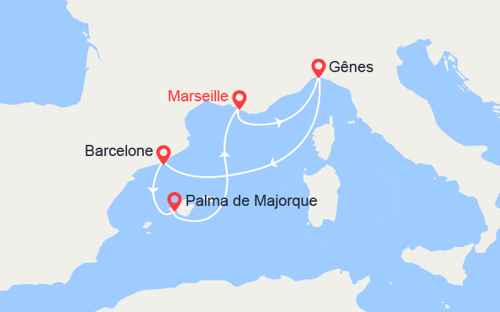Itinéraire Italie, Espagne, Baléares 