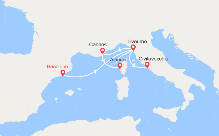 Itinéraire Italie, France 