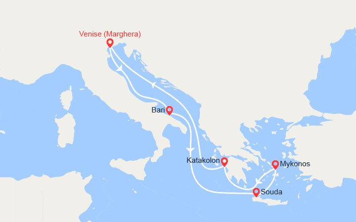 itinéraire croisière Méditerranée Occidentale : Italie, Grèce