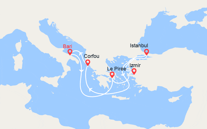 Itinéraire Italie, Grèce & Turquie 
