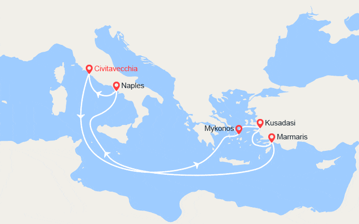 Itinéraire Italie, Grèce, Turquie 