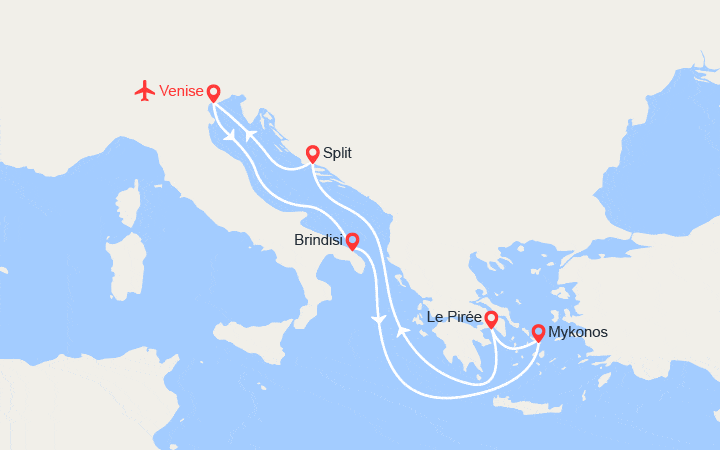 Itinéraire Italie, Iles grecques, Croatie | Vols inclus 