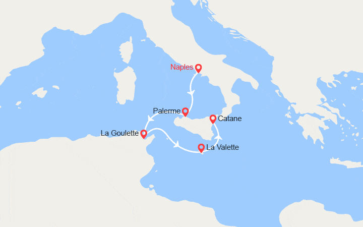 itinéraire croisière Méditerranée Occidentale : Italie, Malte 