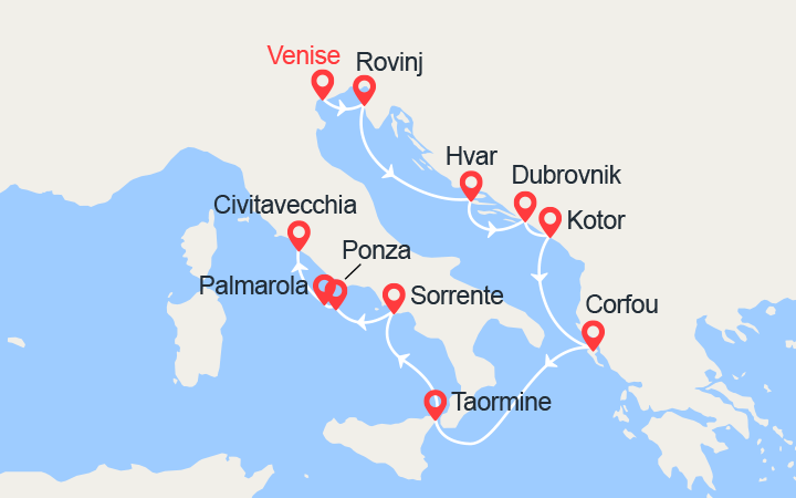 Itinéraire Italie, Monténégro et Croatie 